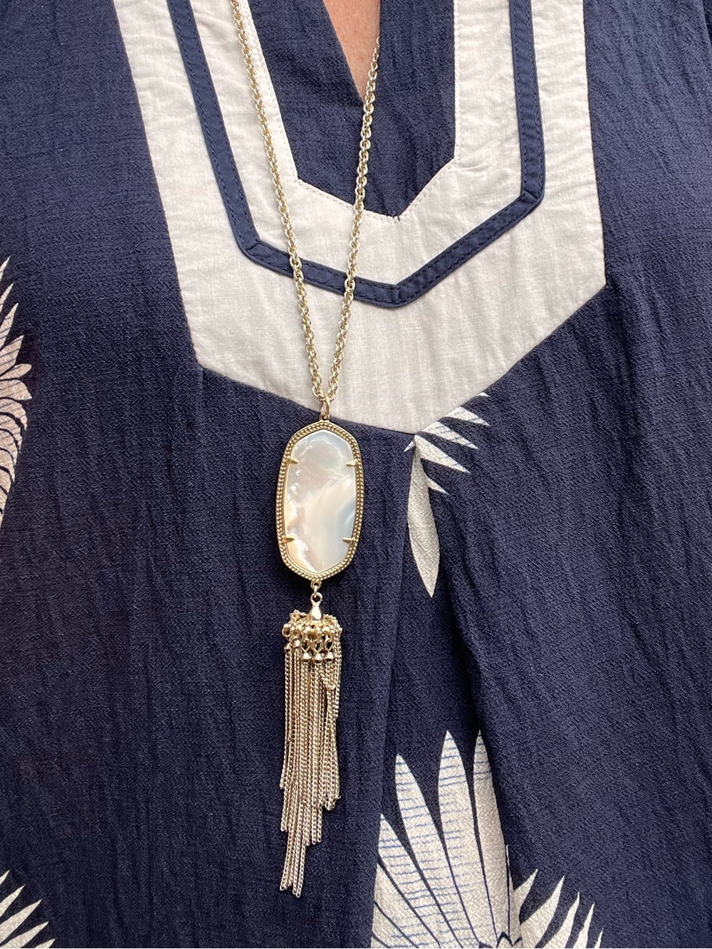 Kendra Scott Rayne Gold Pendant Tassel Necklace